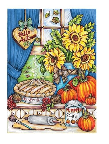 Creative Haven Autumn Harvest Coloring Book (Adult Coloring Books: Seasons) thumbnail 3