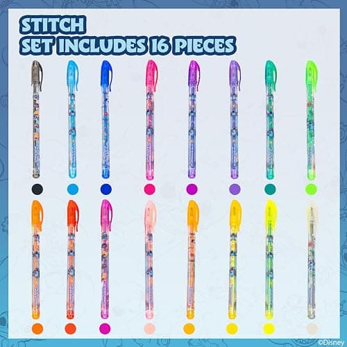Townley Girl Disney Stitch 16 Piece Glitter Pen Body Art Set, Glittery and Bright Colors, Ages 3 thumbnail 3