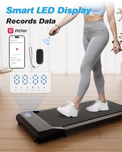SupeRun Walking Pad, Under Desk Treadmill, 3 in 1 Portable Treadmill with Remote Control LED Display, 2.5 HP Quiet Walking Jogging Machine for Office Home Use, 300 Lbs Capacity thumbnail 6