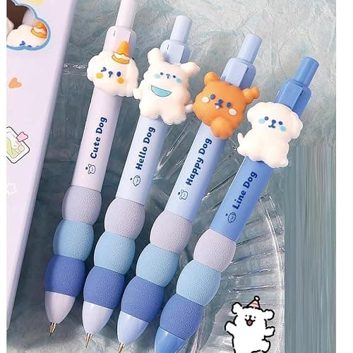 MOZXIRZ 4 Pcs Cute Mechanical Pencils 0.5mm Cartoon Puppy Mechanical Pencil Kawaii Soft Grip Mechanical Pencils School Pencil for Students Women (Puppy) thumbnail 5