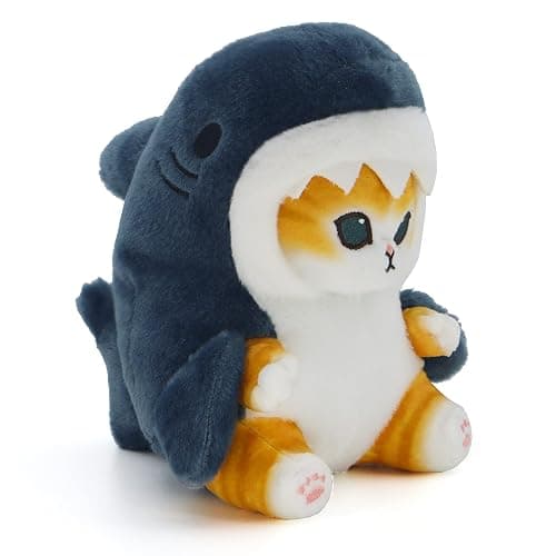 CNAANA Kawaii Shark Cat Plush Toy Stuffed Animal Doll, Soft Pillow for Boys & Girls (Shark cat, 20cm/7.8in) thumbnail 3