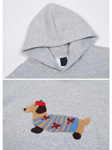 Adenorah Womens Oversized Hoodies Fall Hooded Sweatshirt Solid Cute Warm Cotton Couples Hoodie Pullover with Pocket thumbnail 5