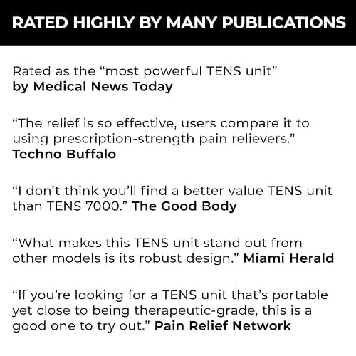 TENS 7000 Digital TENS Unit with Accessories - Muscle Stimulator Machine for Back Pain Relief, Sciatica, Neck, Nerve, Shoulder, Hip, Elbow, Muscle Pain Relief thumbnail 9