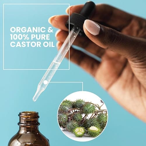 Eva Naturals Organic Castor Oil – 100% Pure, Cold-Pressed & Unrefined – Organic Oil for Hair, Eyelashes & Eyebrows – Helps Condition, Nourish, Strengthen & Revive Appearance – Hair & Lash Care, 2 oz thumbnail 5