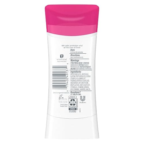 Dove Teens Deodorant Stick Strawberry Sparkle, for gentle underarm care, 48-hour odor protection and aluminum free deodorant, 2.6 oz thumbnail 2