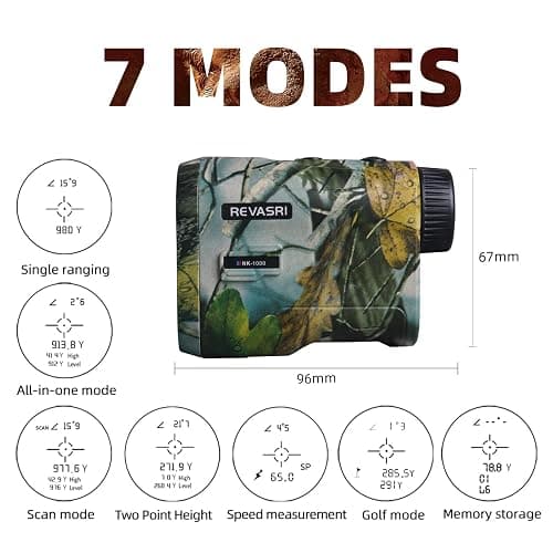 REVASRI Hunting Laser Rangefinder with Rechargeable Battery 1000 Yards Hunting Range Finder with Target Acquisition Technology Easy-to-Use Clear Accurate Rangefinders for Hunters thumbnail 2