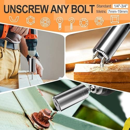 Stocking Stuffers for Men Super Universal Socket Tools Gifts for Men, Grip Set with Power Drill Adapter Cool Stuff Gadgets Present Ideas Gifts for Dad Husband Him Adults Mens Gifts Christmas for Women thumbnail 2