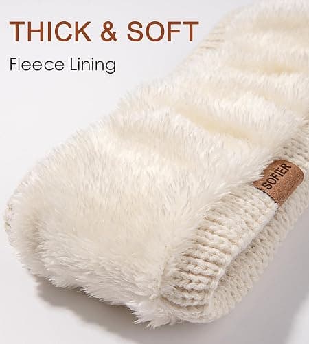 Sofier Winter Headbands for Women Knit Ear Warmers Soft Fuzzy Fleece Lined Cold Weather Ear Muffs Christmas Stocking Stuffers Gifts thumbnail 4