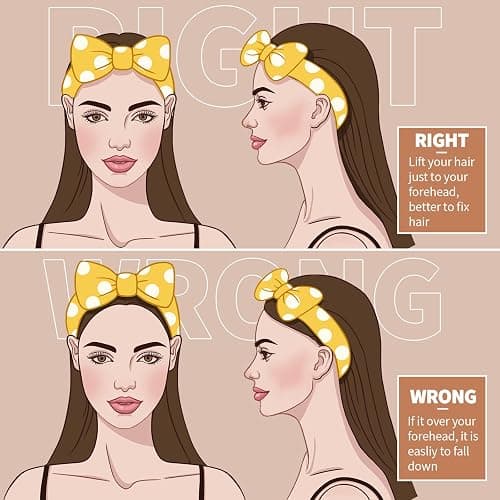 Teenitor 5pcs Makeup Headband with Removable Bow, Spa Headband for Washing Face for Teen Girls Women, Gifts Basket for Teens Girls Party, Skin Care Hairband thumbnail 6