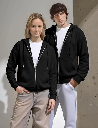 JMIERR Mens Full Zip Casual Cotton Hooded Fleece Drawstring Hoodies Pullover Sweatshirts Casual Long Sleeve Shirts thumbnail 6