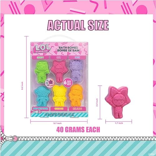 L.O.L. Surprise! 6 Piece Bath Bombs for Kids, Bubble Gum Scented, Bath Toys for Kids, Ages 3+, by Townley Girl thumbnail 5