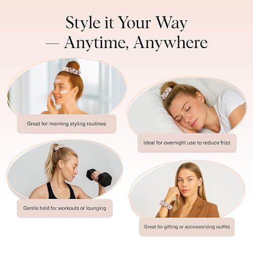 Kitsch Satin Scrunchies for Women - Softer Than Silk Scrunchies | Hair Ties No Damage for Frizz-Free Sleep | Perfect for Day or Night Hair Accessories | Ideal Gifts for Women - Assorted, 5pcs thumbnail 5