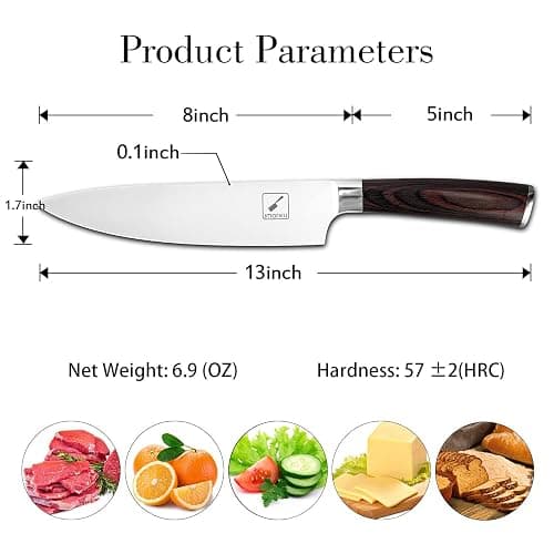 imarku Japanese Chef Knife - Sharp Kitchen Knife 8 Inch Chef's Knives HC Steel Paring Knife, Gifts for Men and Women, Christmas Gifts for Mom or Dad, Kitchen Gadgets with Gift Box, Gyutou Knives thumbnail 3