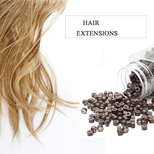 GOTDYA 2500pcs 5mm Hair Extentions Beads, Silicone Lined Micro Rings Links, I Tip Weft Sew in and Hair Tinsel Beads for Hair Extensions,Multi-colored thumbnail 7