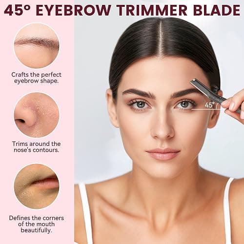 Eyebrow Razor with 12 Blades, Face Razors for Women and Men,Dermaplane Razor for Women Face, Facial Hair Removal for & Eyebrow Hair Removal - Black thumbnail 3