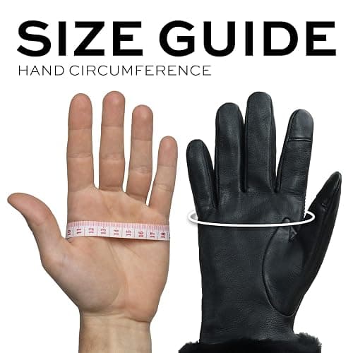 UGG Women’s Sheepskin Cuff Gloves with Touchscreen Fingertips, Genuine Leather Exterior, Fur Trim, and Logo Detail thumbnail 7