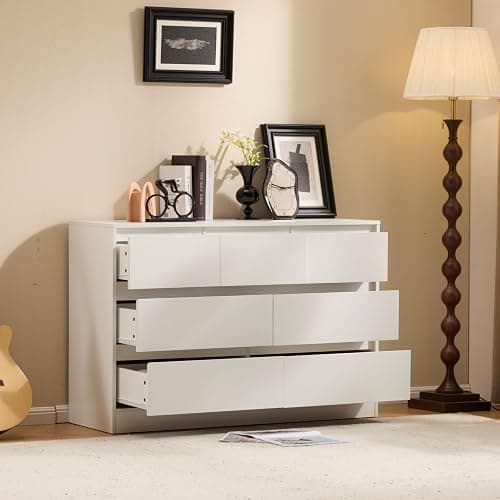 Karl home Dresser for Bedroom, Wood Dressers with 4/6 Drawers, Chest of Drawers (White, 7 Drawer) thumbnail 3