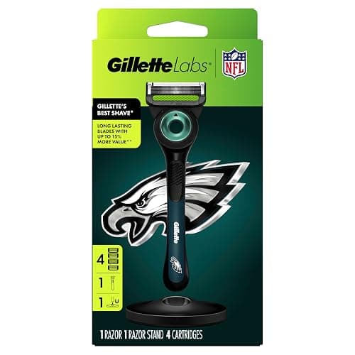 Gillette Labs Special NFL Eagles Edition Shaving Razor for Men - 1 Handle, 4 Razor Blade Refills & Magnetic Stand, Holiday Gifts for Men, GilletteLabs with Exfoliating Bar thumbnail 10