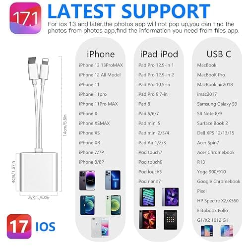 SD Card Reader for iPhone 15/14, Digital Camera Adapter, Memory Card Reader for iPhone 13/12, Plug and Play thumbnail 5