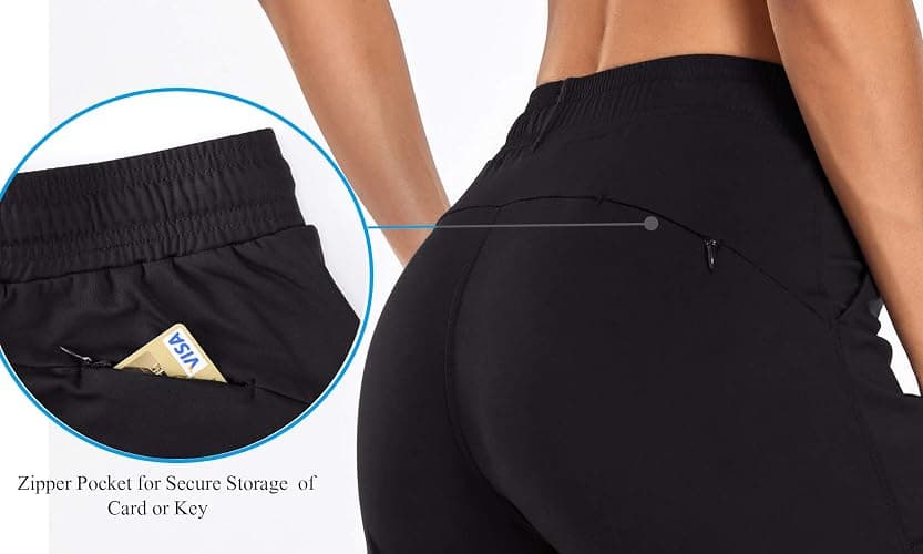 Oalka Women's Joggers High Waist Yoga Pockets Sweatpants | Stretchy, Comfortable, Lightweight, Sports, Workouts, Running, Gym, Casual, Athletic, Travel Trousers For Women thumbnail 5