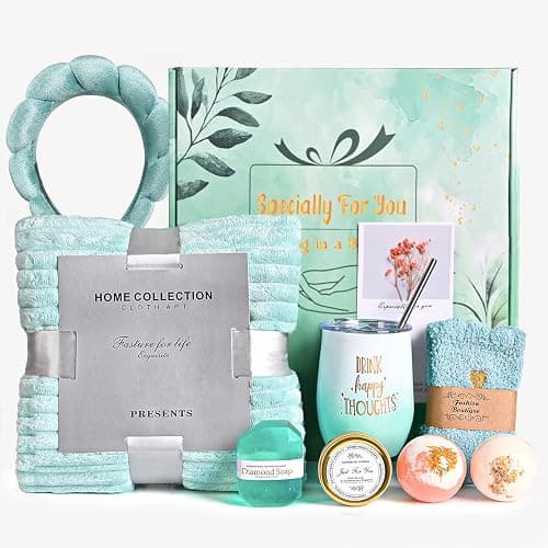 Get Well Soon Gifts For Women, 10 Pcs Care Package Get Well Gift Basket, Self Care Gifts with Luxury Flannel Blanket, Relaxing Spa Box Thinking of You Basket for Her, Mom Sister Best Friends - Image 1