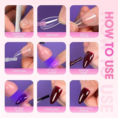 Geisofu UV Nail Lamp - UV Light for Gel Nails, Flash Cure Lamp | LED Gooseneck Flash Cure Lamp for Nails, Manicure Dryer Black Light with Clamp, 365+395nm 5V 3W 4 Levels Dimming Pink thumbnail 7