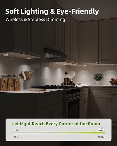 EZVALO LED Puck Lights, Rechargeable Sitck On Tap Lights, Wireless Closet Light, 3 Color Temps, Under Cabinet Lights, 2.5'' Mini Touch Light, Ideal for Kitchen,Closet,Pantry,Shelves,Camper(6 Pack) | Wireless, Rechargeable, Touch Light, Under Cabinet Lights, Stick On, Closet Light, Mini, Kitchen, Pantry, Shelves thumbnail 6