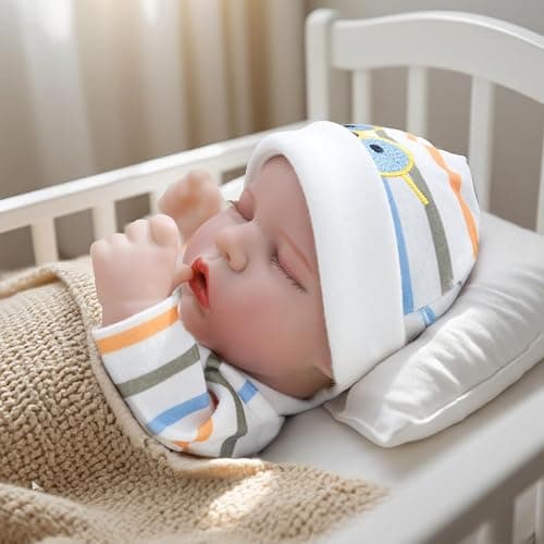CARANOVO Lifelike Reborn Baby Dolls - 12 Inch Full Body Vinyl Realistic Baby Doll Sleeping Newborn Real Life Small Baby Doll for 3 + Year Old Kids thumbnail 3