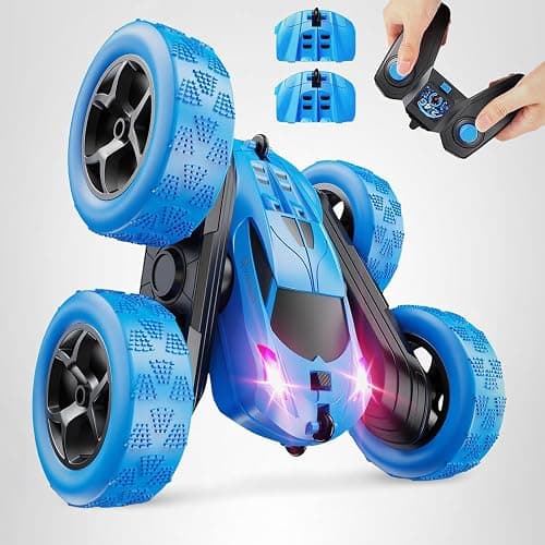 QUNREDA Remote Control Car, RC Cars Toys for Kids Ages 6-12, 4WD Stunt Car with LED Lights & 360° Flips, 2.4GHz, Upgraded USB-C Modular Batteries, 8-10 Year Old Boys Birthday Gift 1-Blue thumbnail 7