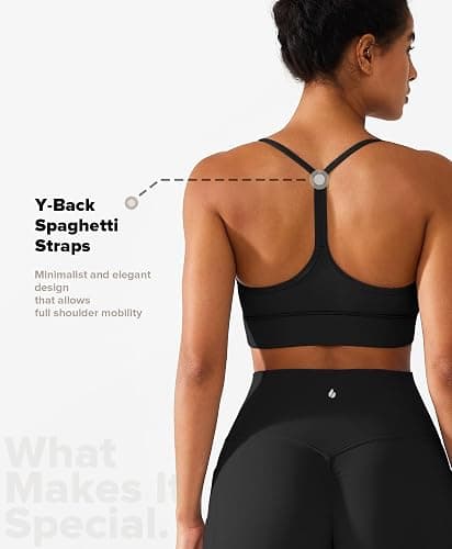 BRXL Sports Bras Y Back Soft Strappy Padded Sports Bra Low Impact Yoga Gym Workout Tops Pilates Outfits for Women thumbnail 2
