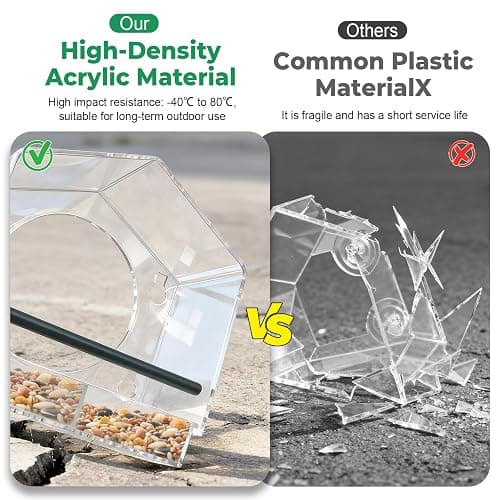 2PCS Window Bird Feeder with Strong Suction Cups, Bird Feeders for Outdoors, Clear Bird Feeder for Window, Outdoor Wild Bird Watching Gift for Women Mom Bird Lovers, Elderly Kids (1 Large+1 Small) thumbnail 8