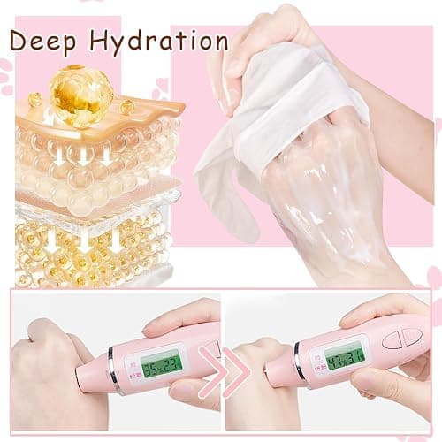 DWDiWen Hand Masks, 6 Pairs Hydrating Exfoliating Hand Peeling Mask, Smooth Hand Masks Moisturizing Gloves Overnight for Dry, Rough, Cracked Hands, Hand Skin Moisturizer Glove for Women Men（A thumbnail 2