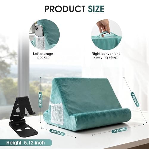 Sttargxing Multi-Angle Tablet Stand with Soft Pad Cushion and Net Pocket - Universal Phone and Pad Holder for Lap, Knee, Sofa and Bed (Light Blue) thumbnail 2