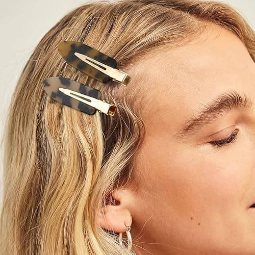 Canitor No Bend Hair Clips - Women's Resin Flat Tortoise Shell Clips for Hairstyling, Makeup, and Salon (4Pcs) thumbnail 3