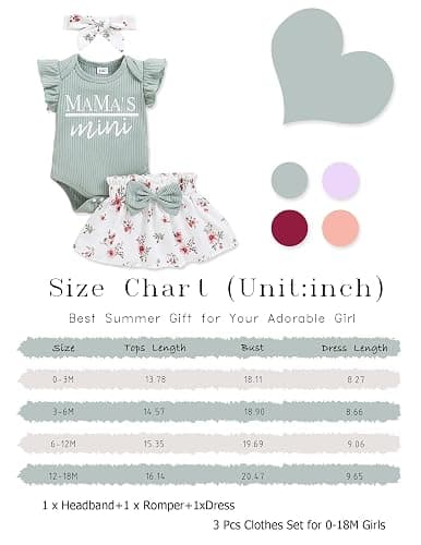 PaPaai Sara Newborn Infant Clothes Baby Girl Dress Summer Toddler Outfit Cute Girl Romper Skirt Set+Headband thumbnail 7