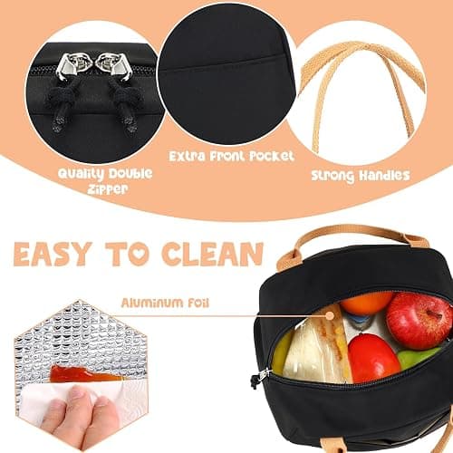 Bluboon Lunch Box for Women Men Cute Lunch Bag Reusable Insulated Lunch Bags Large Capacity Lunchbox Cooler for Work Picnic or Travel thumbnail 5