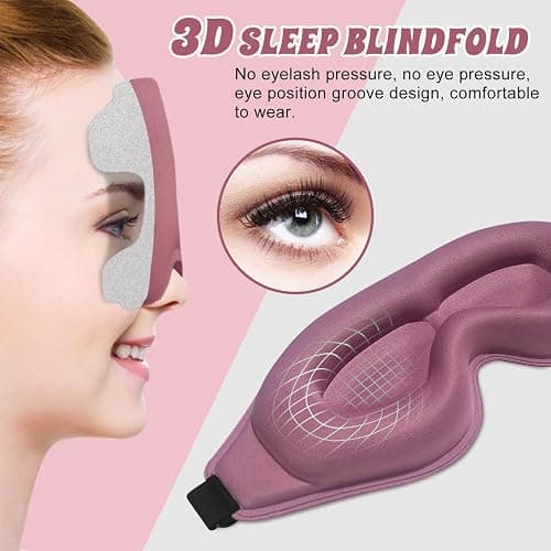 Clbxzwc 3D Advanced Eye Mask for Sleeping, Ultra Delicate Soft Skin Friendly Eye mask,100% Blackout Sleep Eye Mask for Sleep, Eyelash Extension Sleep mask, Sleeping Eye Masks for Men and Women thumbnail 2