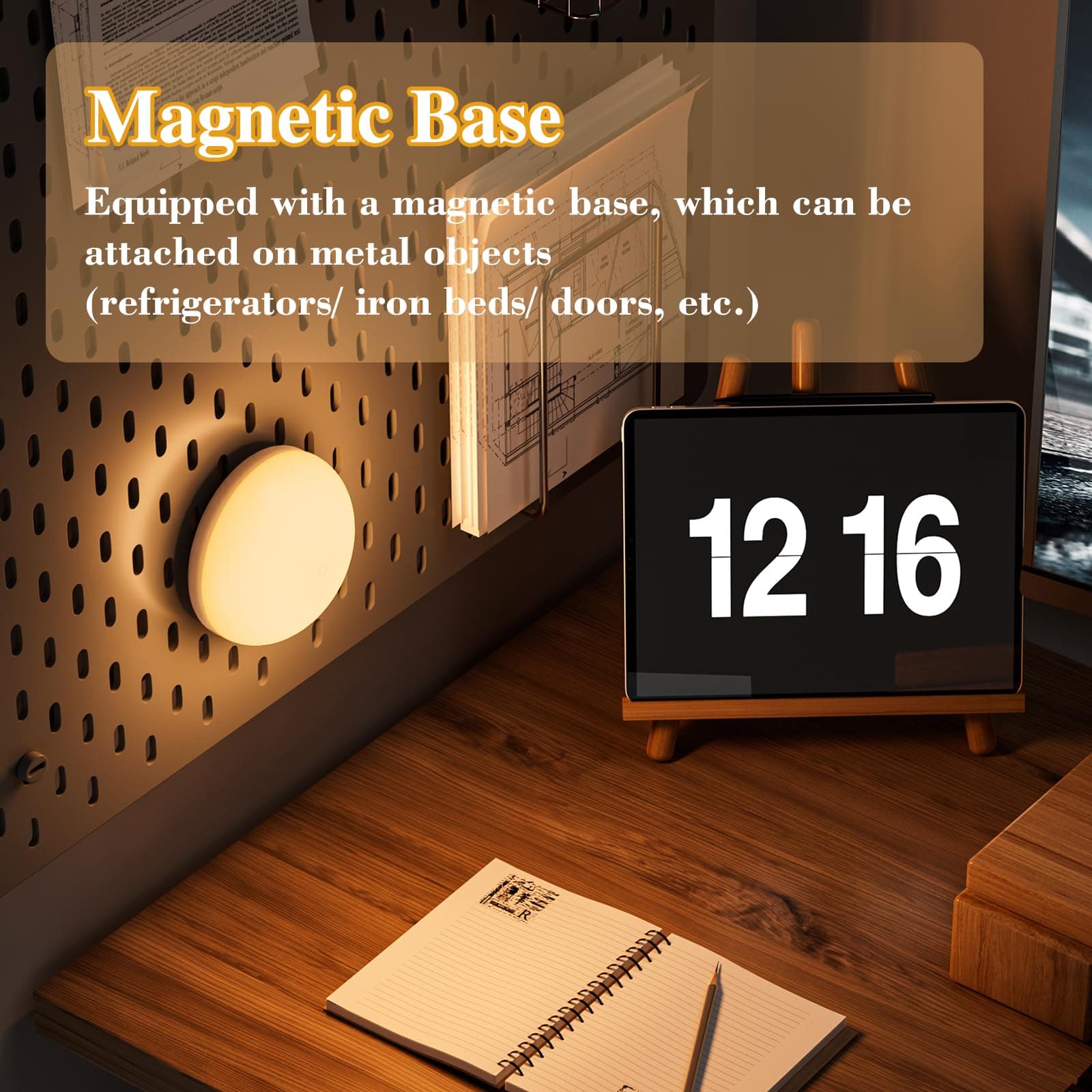 Night Light with Remote Control Wireless Touch Lamp LED Night Lights for Kids Magnetic Base 2 Colors 5 Brightness Dimmable Nursery Bedside Lamp Work for 150H (Breastfeeding Light PRO) thumbnail 3
