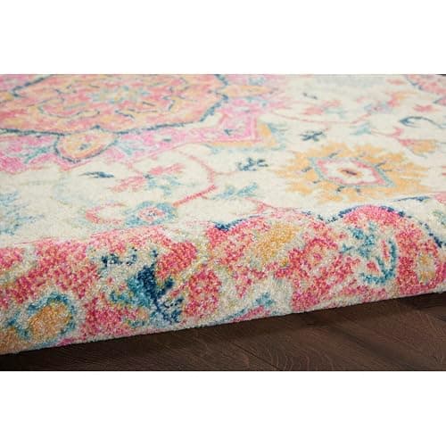 Nourison Home Passion Ivory/Pink 3'9" x 5'9" Area Rug, Boho, Moroccan, Bed Room, Living Room, Dining Room, Kitchen, Easy Cleaning, Non Shedding, (4' x 6') thumbnail 7