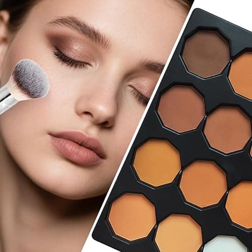Joyeee 12 Colors Contour Makeup Palette, Highlighter Concealer Bronzer Powder with Make up Brush, Long Wearing Blendable Full Coverage Foundation thumbnail 8