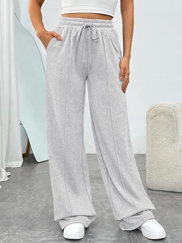 Trendy Queen Womens Wide Leg Sweatpants Baggy Loose Fall Barrel Casual Lounge Athletic Pants Comfy Teen Girl Cute Joggers thumbnail 2