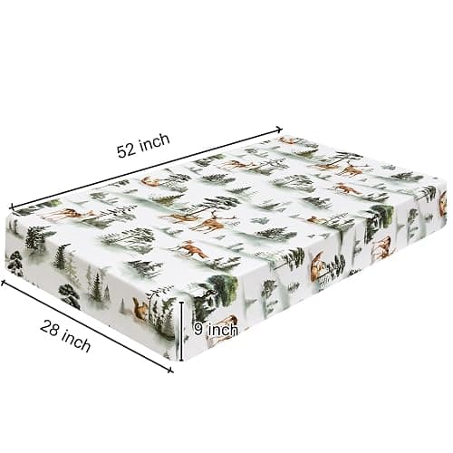 PHF 3 Pack Soft Woodland Crib Sheets Fitted, Silky Comfy Breathable Baby Sheets for Boys Girls Neutral, 28x52 Inches Fits Standard Crib and Toddler Mattresses, Woodland thumbnail 3