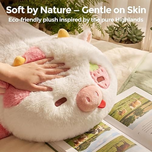 Weighted Stuffed Animals 4.0 Lbs – Weighted Strawberry Cow Plush, Weighted Plush Animals for Kids, Cow Weighted Pillow, Birthday Gifts for Women, Girls and Males (23 inch) thumbnail 6