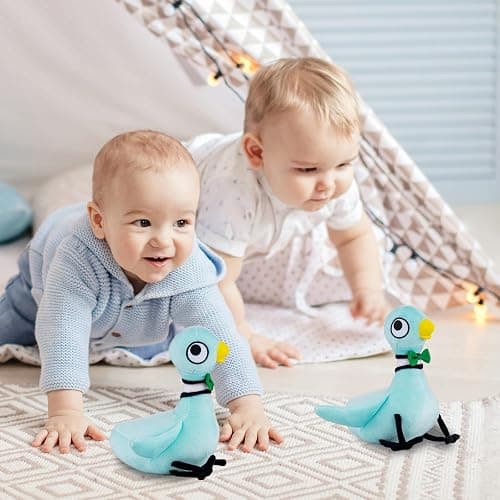 Don't Let The Pigeon Drive The Bus Plush for Mo Willems Pigeon Books Series Pigeon Stuffed Animal, Book Characters Plush Gifts for Kids(Light Blue) thumbnail 5