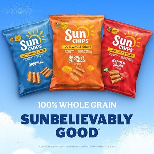 SunChips 100% Whole Grain Chips, Variety Pack, 1 oz Bags, Pack of 40, No Artificial Flavors, Colors thumbnail 5