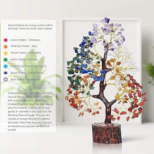 YATSKIA 7 Chakra Tree of Life, Crystals and Healing Stones, Birthday Gifts for Women - Crystal Tree for Positive Energy, Home Office Decor, Spiritual Gifts for Women thumbnail 3