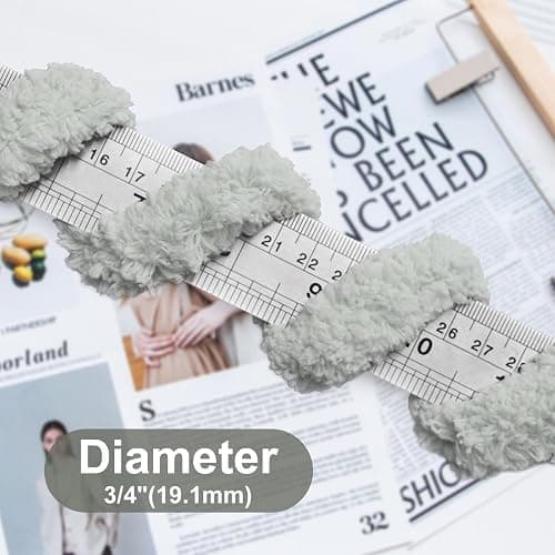 BSRHOME Chunky Chenille Yarn for Hand Knitting,Fluffy Soft Jumbo Yarn by Circular Needle & Crochet Hook,Super Bulky Big Yarn for Chunky Blanket,Large Thick Arm Knitting,1 Pack,Light Grey thumbnail 3