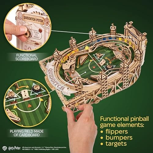 UGEARS Harry Potter Quidditch Pinball Machine - 3D Wooden Puzzles for Adults to Build, Mechanical Wooden Model Kits, Wood Brain Teaser Puzzles, Harry Potter 3D Puzzle Pinball Game for Christmas thumbnail 5