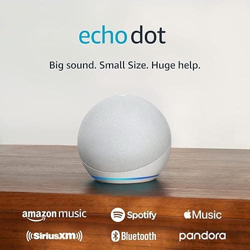 Amazon Echo Dot (newest model), Vibrant sounding Alexa speaker, Great for bedrooms, dining rooms and offices, Glacier White thumbnail 8