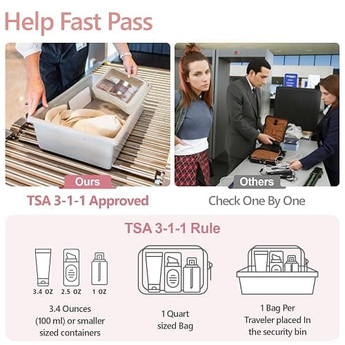 PACKISM Clear Makeup Bag - Upgrade Color-Edged TSA Approved Toiletry Bag, Clear Toiletry Bags For Traveling Fits Various Storage Needs, 3 Medium & 1 Large 1 Meidum thumbnail 7